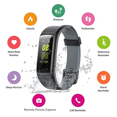 YAMAY Fitness Tracker, Fitness Watch Heart Rate Monitor Activity Tracker,Color Screen DualColor