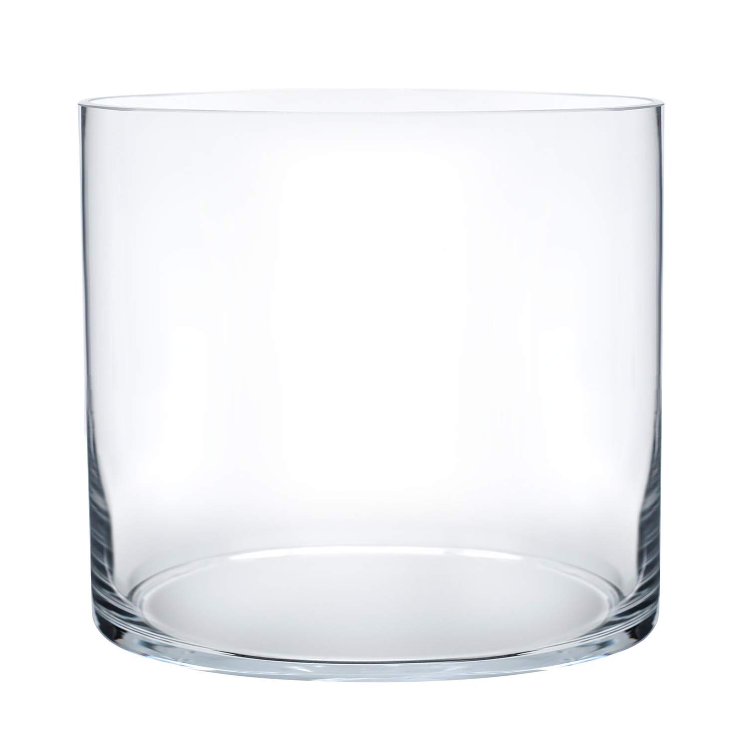 Royal Imports Flower Glass Vase Decorative Centerpiece For Home Or Wedding - Cylinder Shape, 5" Tall, 5" Opening, Clear