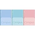 KOKUYO Campus Composition Kimochii Notebook, 3 Pack Feels Flat Semi-B5 Comp Book, Green Pink Blue, Dot B 6mm Ruled, 30 Sheets Lined Journal Notebook for School Note Taking. Japan Import (NO-FL3CBTX3)