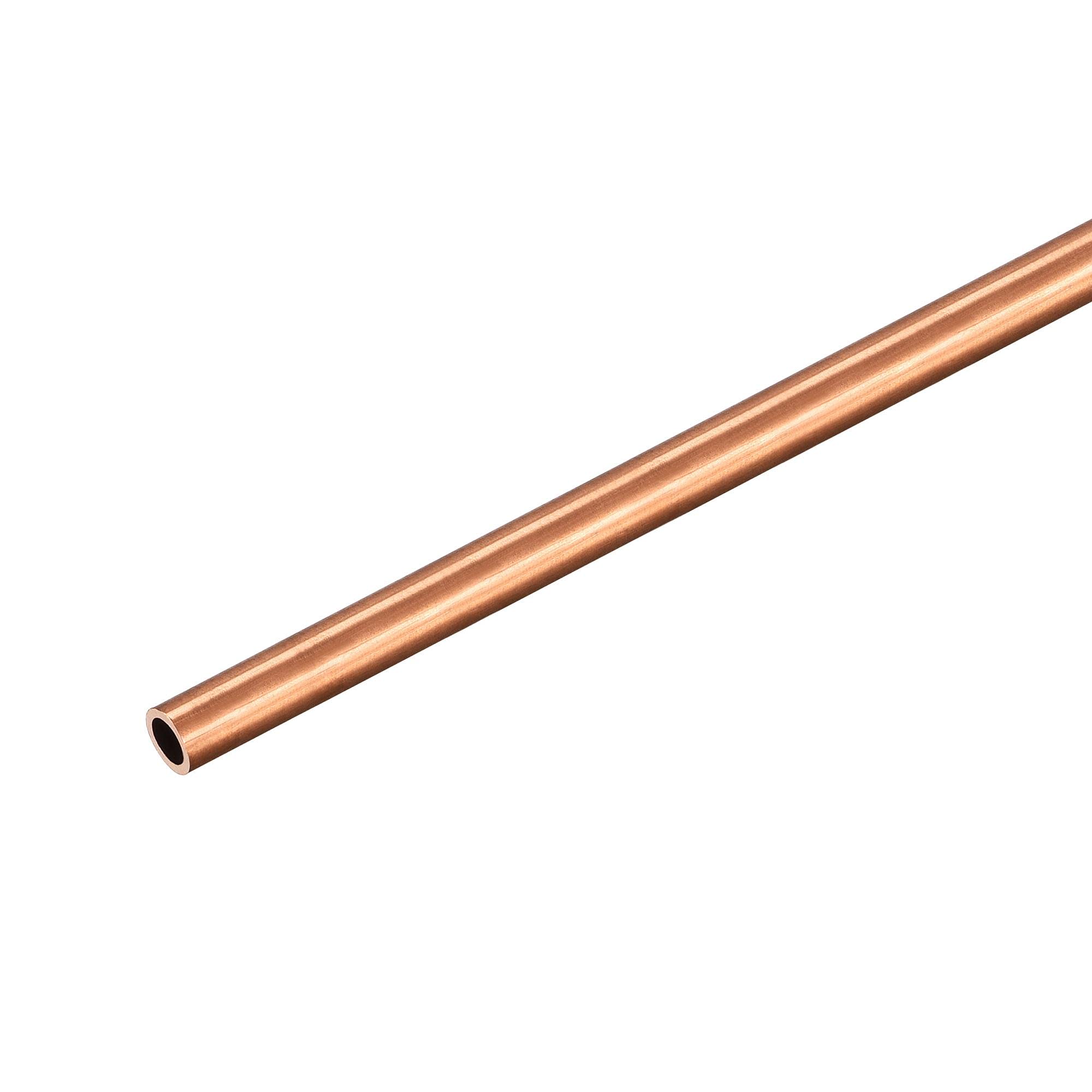 sourcing map Copper Round Tube 5mm OD 0.25mm Wall Thickness 300mm Length Pipe Tubing