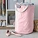 Amazon Basics Fabric Storage Bin - Tall Round, Dusty Pink