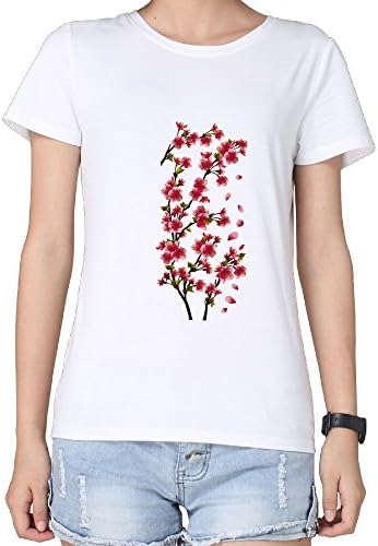 2016 New Fashion Colleges Shirts Cherry Blossom Cool Shirts Womens Shirt Female Short - Sleeved