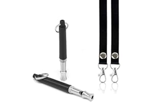 BMHNOONE Dog Whistle to Stop Barking, Adjustable Pitch Ultrasonic Training Tool Silent Bark Control for Dogs-2 Free Lanyard Strap with Pack of 2 PCS Pet Whistle