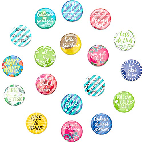 Paper Junkie Inspirational Magnets for Lockers or Fridge (18 Count), 1.25 Inches