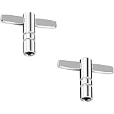 Drum key, 2 Pcs 4 Square Hole Adjustment Wrench with Storage Box for Musical Instrument Assembly Tool