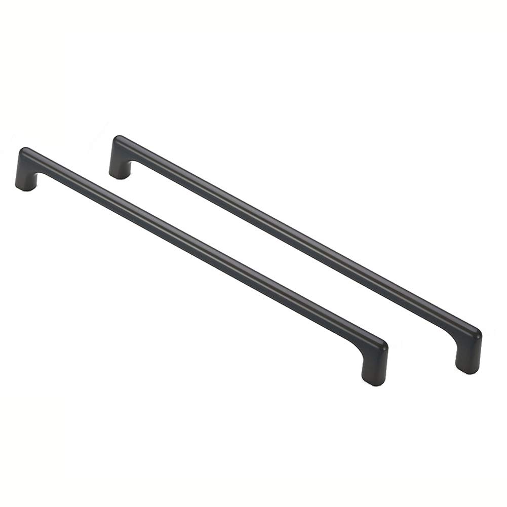 BOZONLI 2 Pack Modern Black Square T Bar Pull Handles, 224mm, Zinc, Kitchen, Bathroom, Bedroom, Office