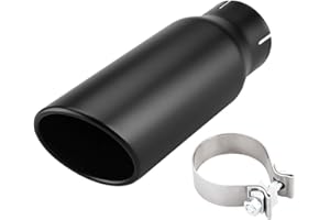 LCGP 3" Inlet Exhaust Black Tip,3" x 4" x 12" Long Clamp on Exhaust Tailpipe Tip for Truck
