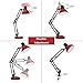 ToJane Red Desk Lamp Swing Arm, Modern Architect Table Lamp,Small Desk Lamp for Office/Students,with Extra Clamp Mount