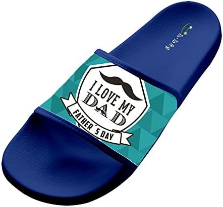 KOUY Summer Unisex I Love My Dad Home Slippers Bath/Beach Non Slip Slide Sandals
