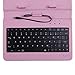 HDE Diamond Stitch Univeral Hard Leather Folding Folio Case Cover with Micro USB Keyboard for 7