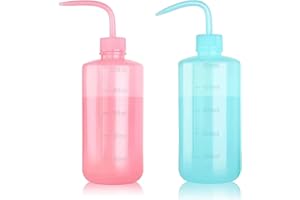 GENERIC 500ML 2PC Plastic Squeeze Bottle Safety Rinse Wash Water Squirt Irrigation for Medical Lab, Tattoo Supplies - Green+Red