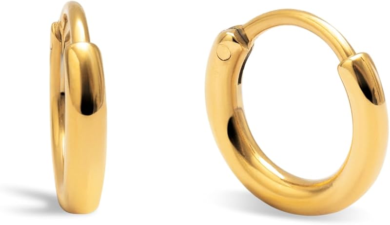 - Pendientes Aro Maria XS. Acero con Baño en Oro de 18 Kt. Joyas Para Mujer.
