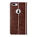 Belemay iPhone 7 Plus Wallet Case, Genuine Cowhide Leather Case Wallet, [Slim Fit] Shockproof Flip Cover Folio Book Style Card Holder Slots, Kickstand, Cash Pockets Compatible iPhone 7 Plus, Brown