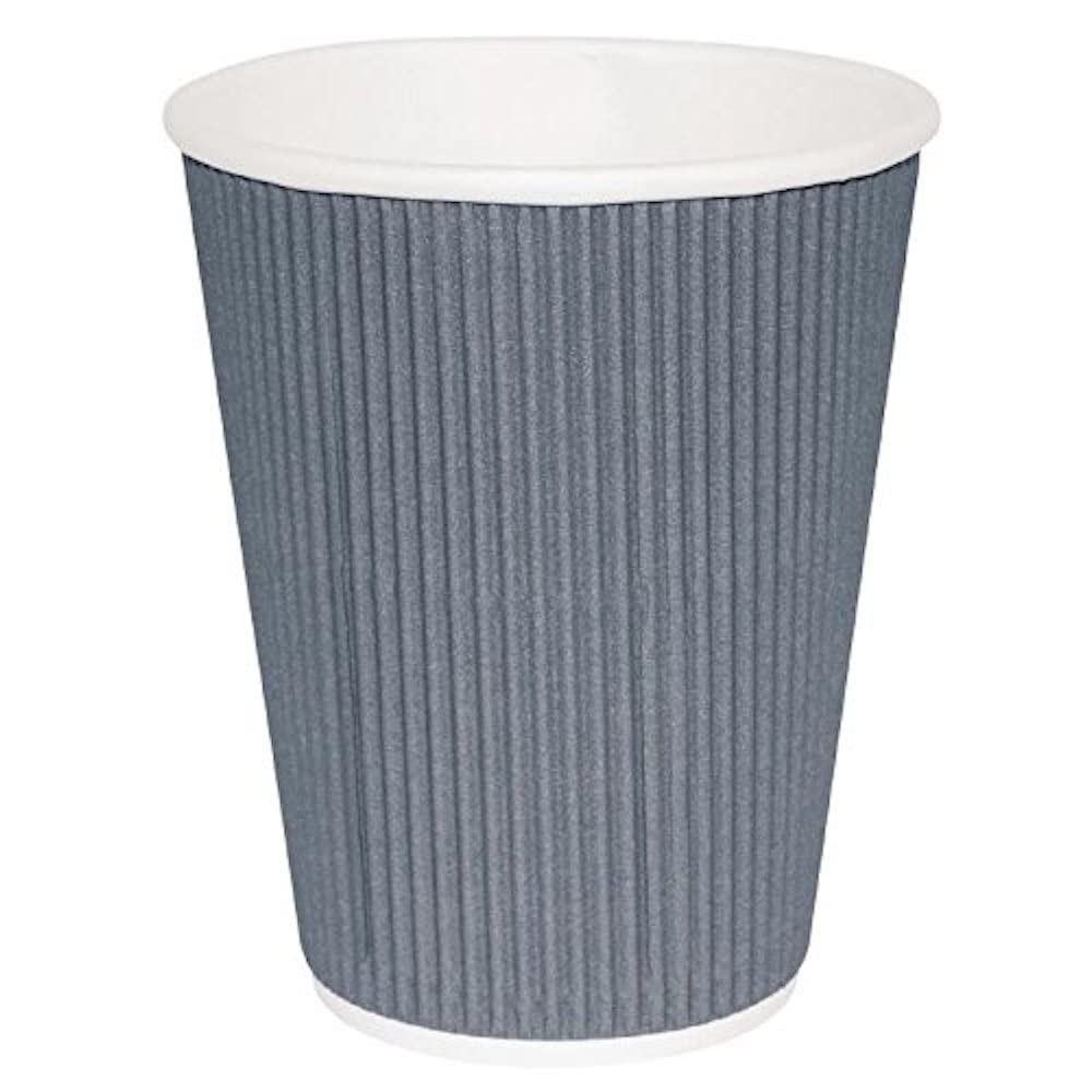 Fiesta Recyclable Hot Cups Ripple Wall Charcoal - 340ml (12oz) (Box 500) — image 1