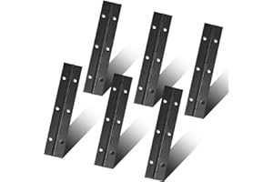 FVSEC 6 Pack 6 Inch Piano Hinge, Heavy Duty Continuous Hinge with Holes for Cabinets Boat Marine Door, 304 Stainless Steel 0.04" Leaf Thickness 1.2'' Open Width (Black)