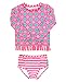 RuffleButts Little Girls Long Sleeve UPF 50+ Rash Guard Bikini Swimsuit Set
