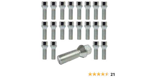 TRACER 20 Tornillos de Rueda Pernos de Rueda Cono Cintura 60 ° M12 x 1,5 28 mm apropiado BM