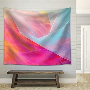 Colorful Abstract Tulle Background and Textures - Fabric Wall Tapestry Home Decor - 51x60 inches