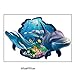 Wowall Home Decor Halloween Horrible 3D Aquarium Ocean Underwater Sea World Dolphin Broken Wall Fish Poster Wall Stickers (C)