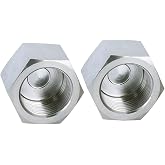 Pysrych Stainless Steel 304 Pipe End Cap Hex Head 1/4" NPT Female 2pcs | Heavy Duty High Preesure with Seal Washer for Water Oil Gas