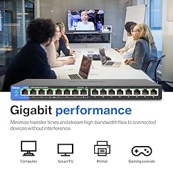 Linksys LGS116P 16 Port Gigabit Unmanaged Network