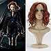 RightOn Ginger Wig Short Curly Wig Orange Wig Bob Wig Orange Wavy Wigs Middle Part Wig Women's Synthetic Wigs for Daily Party