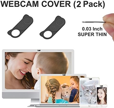 Webcam Cover,ANYOYO Slider Camera Cover for Smartphone Tablets MacBook Dell HP Laptop and All-in-one Desktops with Strong Adhensive, Protecting Privacy and Securtiy(2 Pack)