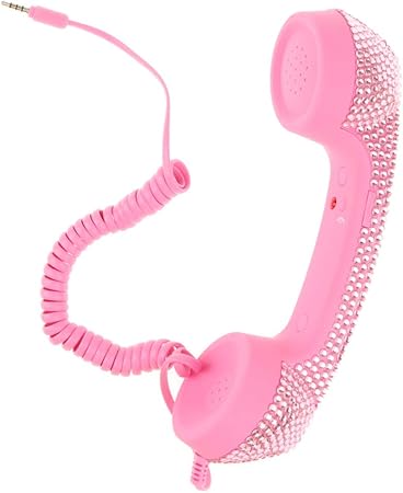 Amazon Co Jp 受話器 ハンドセット 3 5mm マイク スピーカー 携帯電話 可愛い レトロ ユニバーサル ピンク カメラ