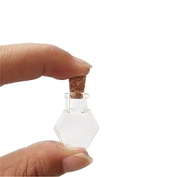 TAI DIAN Mini Hexagon Glass Bottles Pendants Small
