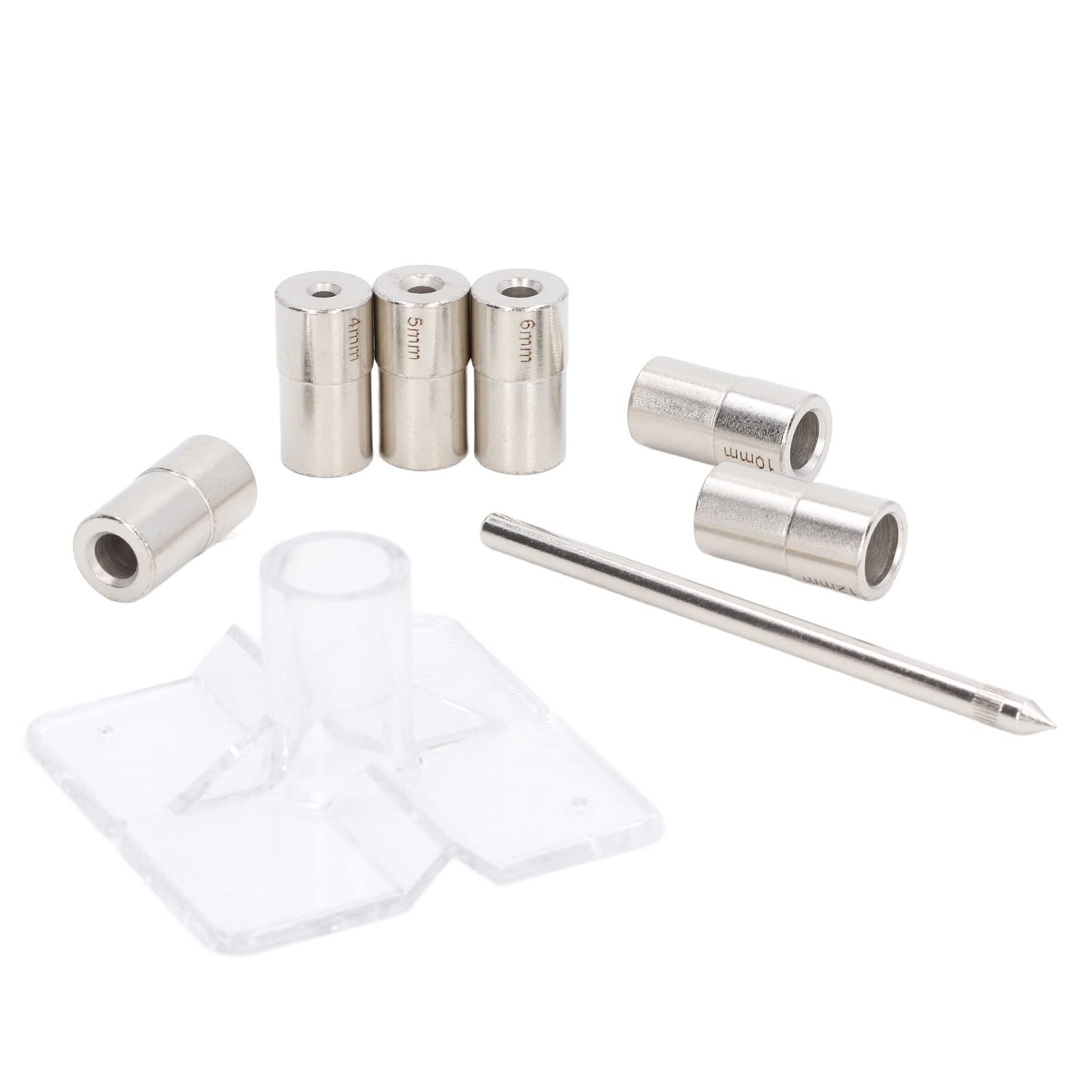 YUMILI 8 Piece Self Centering Dowel Jig Kit, 6 Sizes, Inner Diameter, Alloy Steel, Drill Bush, Drill Guide, Centering Stamp Kit