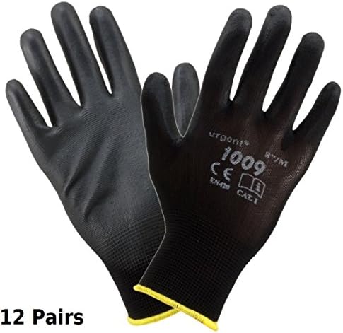 12 Pairs Urgent Safety Work Gloves Workwear Flexible Thin Stretchable Precision Resistance 1009 Semaless ! (1009-7)