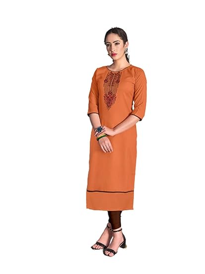 Orange kurti amazon Clearance