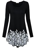 MOOSUNGEEK Long Sleeve Tunic Tops For Women, 2017 Winter Elegant Blouses Shirts X-Large Black
