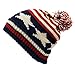 The Hat Depot Youth Knit USA American Flag Beanie with Pom Pom Hat
