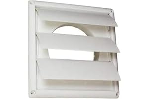 Deflecto Supurr-Vent Louvered Outdoor Dryer Vent Cover, 6 Inches Hood, White (HS6W)