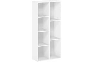 Furinno Luder Bookcase / Book / Storage , 7-Cube, White