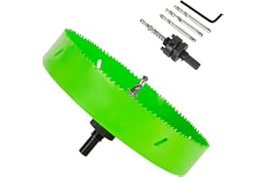 HLOFIZI 8 Inch Hole Saw Bit HSS Bi-Metal Cutter for Wood Metal Drywall Sheetrock Plastic with 1.5 Inch Deep