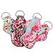 LAGUTE Handy Lip Balm Holder Key Chain, Chapstick Holder Tracker, Gifts for Kids and Adults- Flower Style- 4 Pack