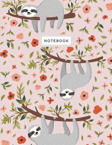 Notebook: Sloth Pink Blush Notebook (Composition Book, Journal) (8.5 x 11 Large)