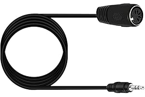 Female to Male Cable Adapter DIN 5 Pin to 3.5mm Sound Extension Connector for Headphone Sound Card Adapter Cable