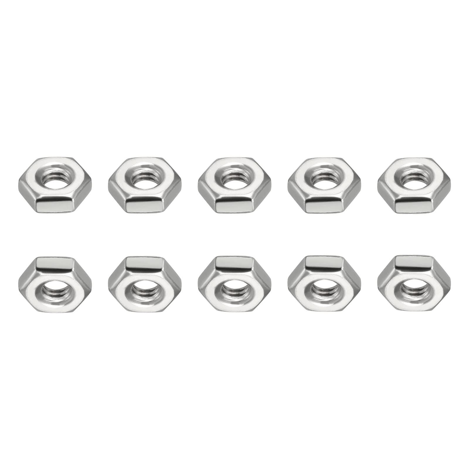 DTGN #8-32 UNC Hex Nuts - 100Pack - Good for Home Garage Repair Fastener- 304 Stainless Steel Hexagonal Nuts - Silver