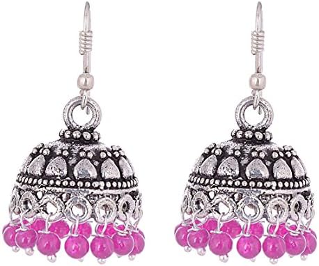The Trendy Trendz Oxidised Silver Metal, German Silver, Beads Jhumka/Jhumki for Women And Girls
