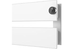 K&KALONZO Electric Towel Warmer, 18.35" W x 14.6" H Wall-Mounted Towel Heater with Built-in Timer, Waterproof Aluminum Towel Warmer for Bathroom, Support Plug-in and Hardwired, White, K2-R-W