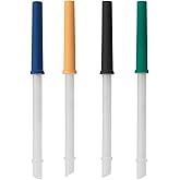 REDUCE Reusable Coldee 2.0 Catch Straw Set, 4 Pack - Spill-Proof, BPA-Free, Dishwasher-Safe - Fits 14 oz Coldee Tumblers and Mugs, Assorted Colors