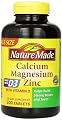 Nature Made Calcium Magnesium Zinc Tablets with Vitamin D, Value Pkg 4 Jars 300 Each