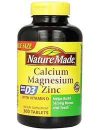Pastillas con vitamina d Nature Made Calcium Magnesium Zinc, 300 unidades (pack de 2)