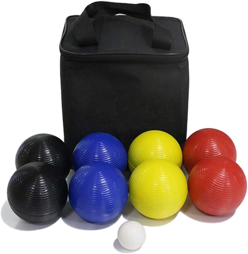 TopEmp 90mm Bocce Ball Set with 8 Colored Balls, Pallino