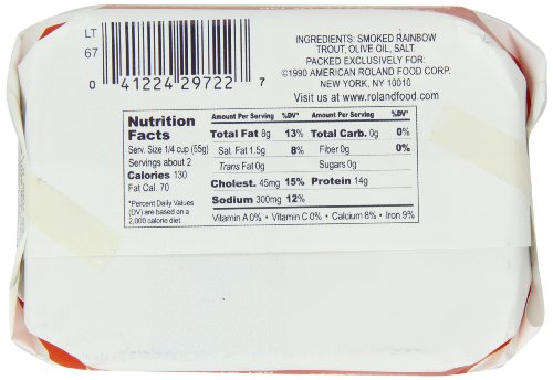 Roland Rainbow Trout Fillets, Smoked Sliced, 3.7 Ounce