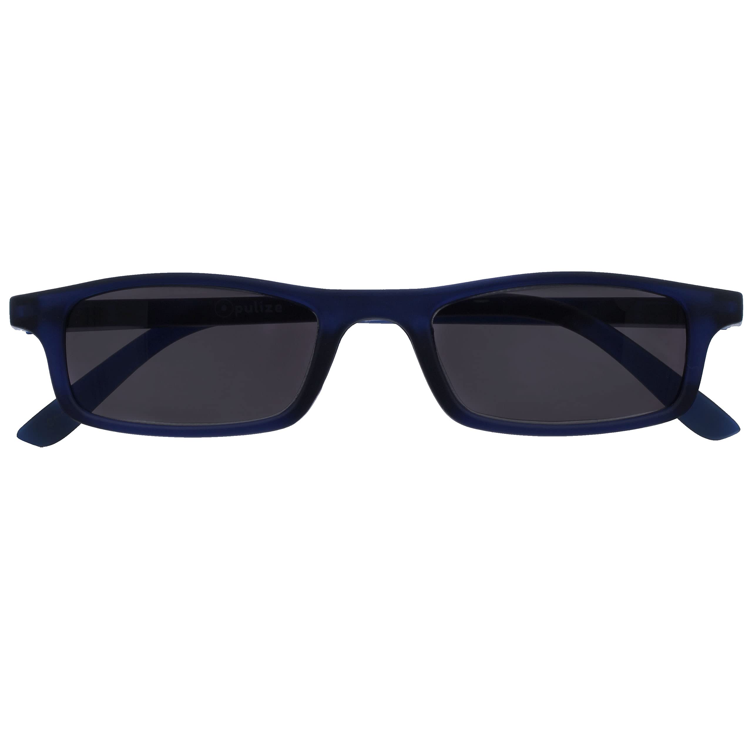 OPULIZE Matt Navy Blue Lightweight Comfortable Reading Sunglasses UV400 Mens Womens Spring Hinges S17-3 +2.00