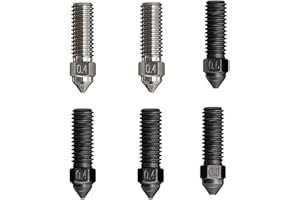 HOCENWAY 6PCS Official K1 Nozzle Kit Plated Copper/Hardened Steel Extruder Nozzles 0.4mm, 0.6mm, 0.8mm High Flow High Temperature Resistance for K1 / K1 Max/CR M4 3D Printer Accessories